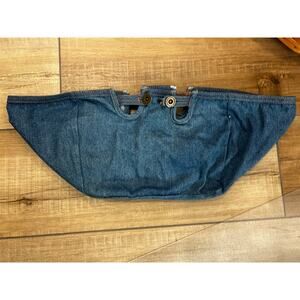 Longaberger CAKE Basket Liner Denim Blue Jeans fabric with Metal‎ Buttons